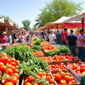 Fresh tomatoes at an Arizona farmers market