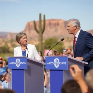 Vibrant political scene in Arizona with two candidates