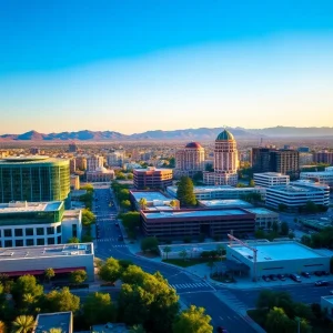 Scottsdale business district skyline with modern buildings