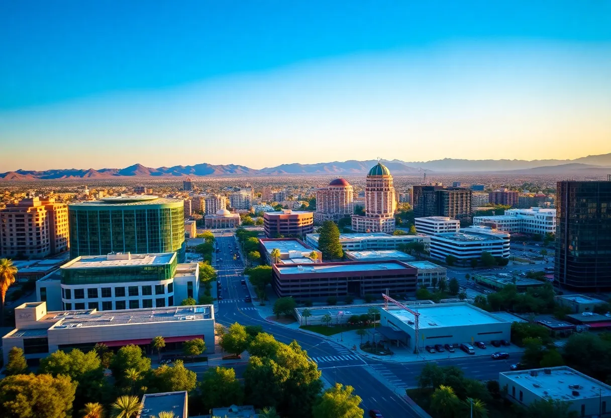 Scottsdale business district skyline with modern buildings