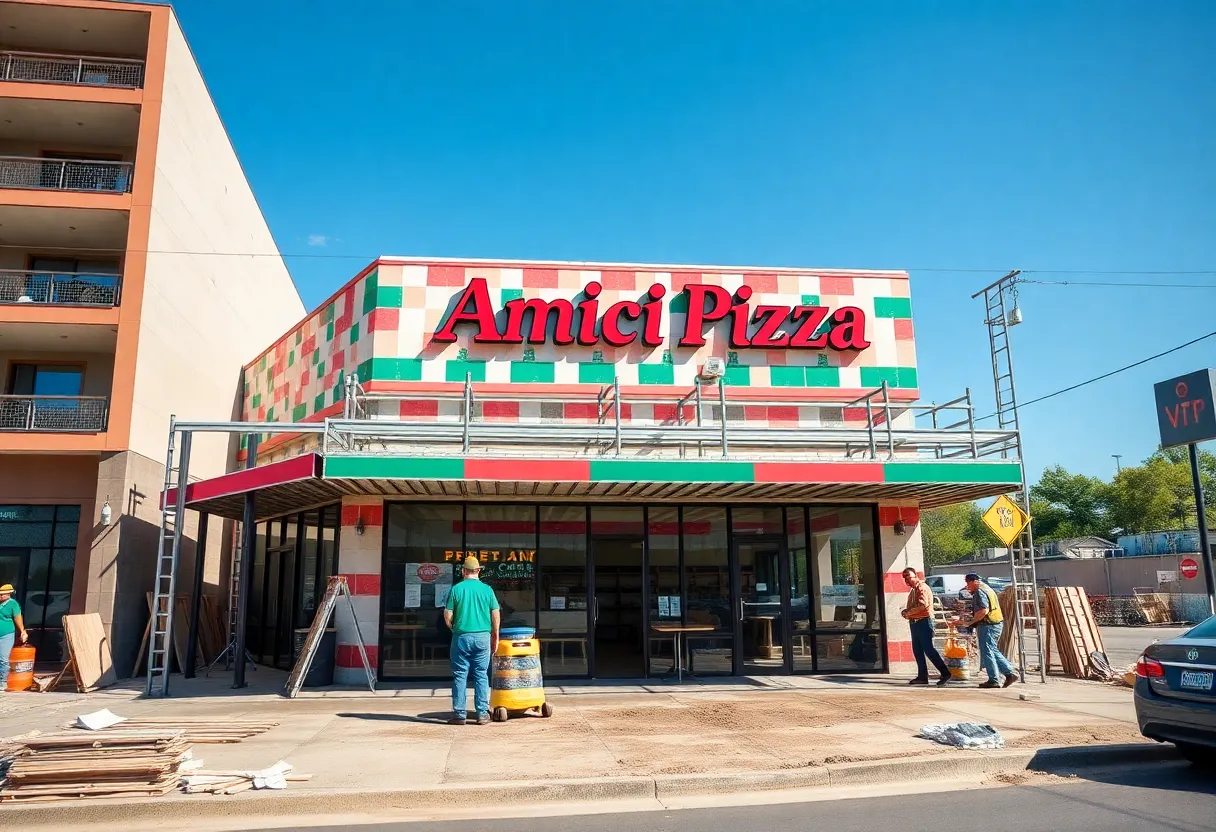 Construction site of Amici Pizza in Queen Creek, Arizona