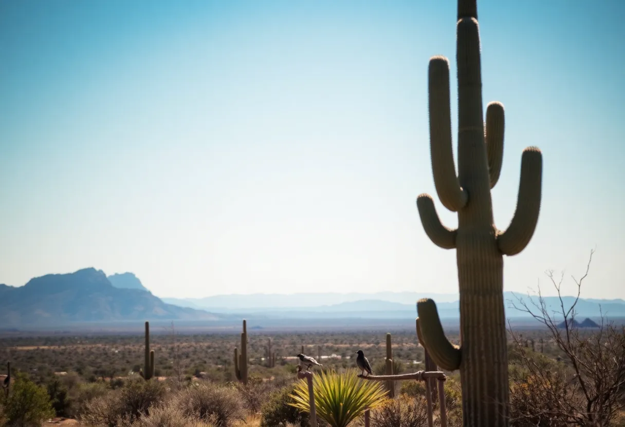 Birds in Arizona's desert landscape