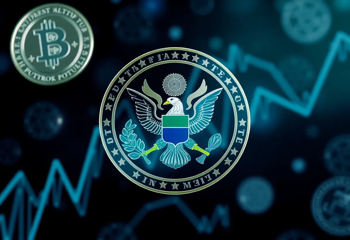 Abstract representation of cryptocurrency and public finance