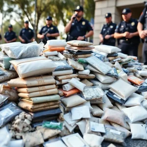 Display of illegal drugs seized by Arizona law enforcement