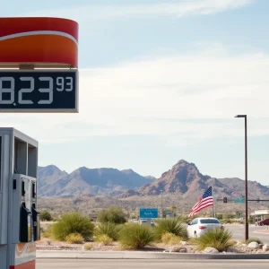 Gas station in Arizona showing low prices for Memorial Day