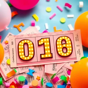 Colorful display of lottery tickets celebrating recent Arizona Lottery wins