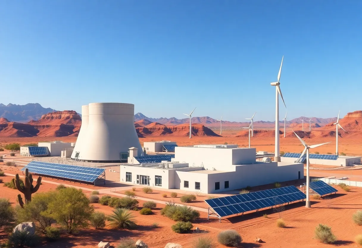 Concept art of a nuclear power plant in the Arizona desert