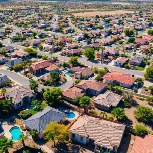 Aerial view of Arizona neighborhoods highlighting residential properties.