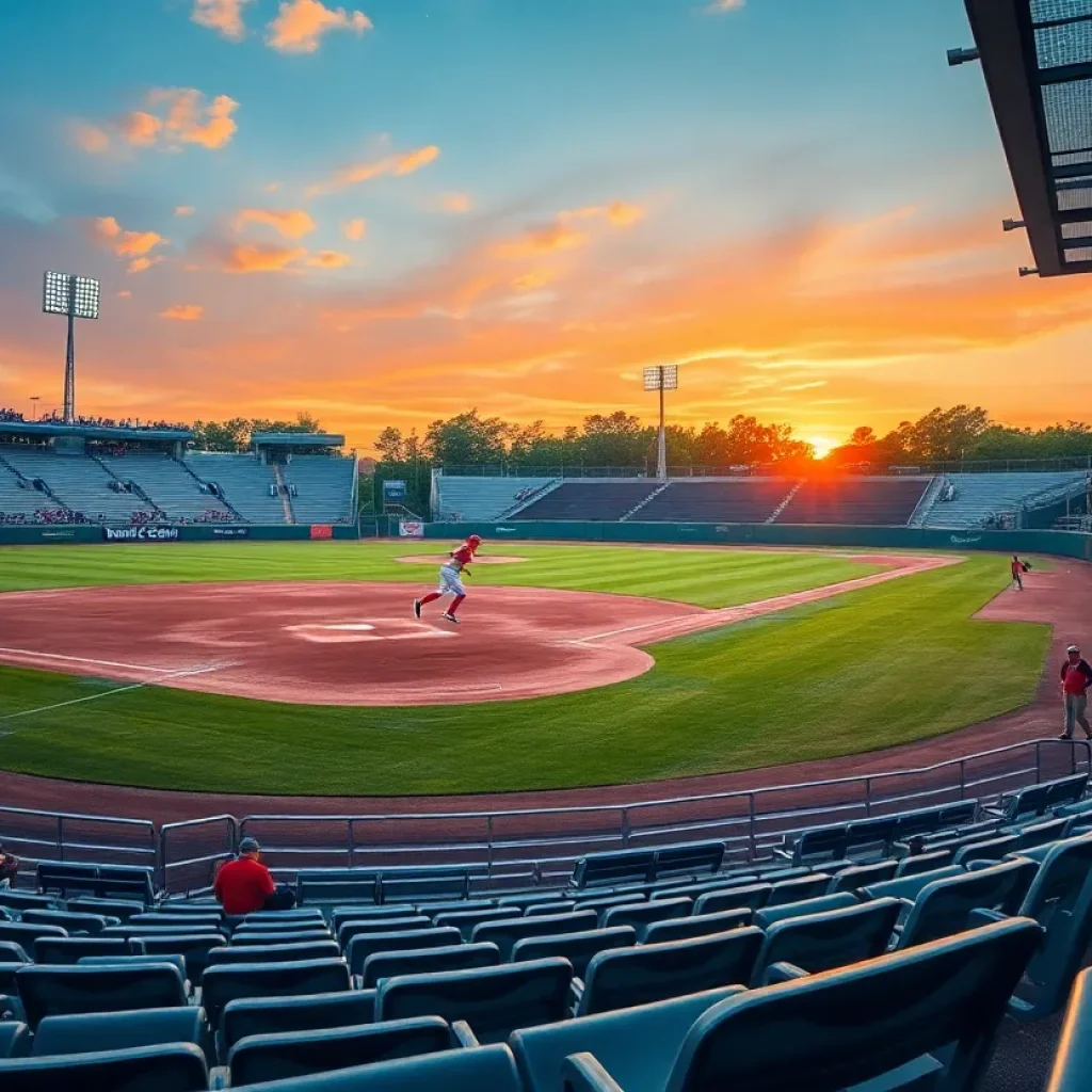 Empty baseball field representing the NCAA tournament