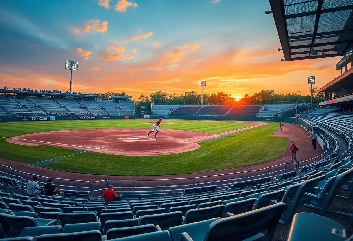 Empty baseball field representing the NCAA tournament