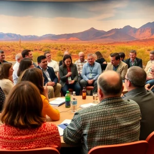 Participants discussing wildfire mitigation strategies at an Arizona town hall.