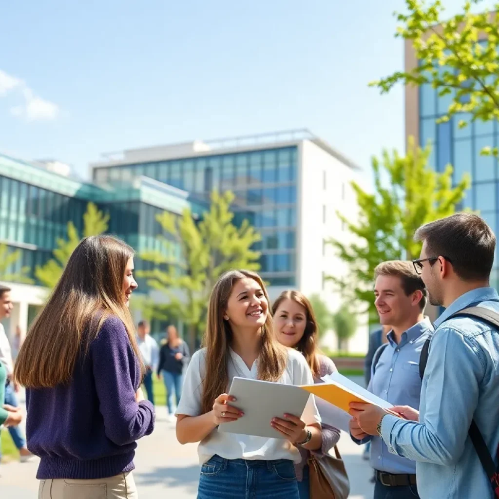 Students discussing real estate education at ASU