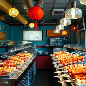 Interior view of Chubby Skewers showcasing the skewer bar