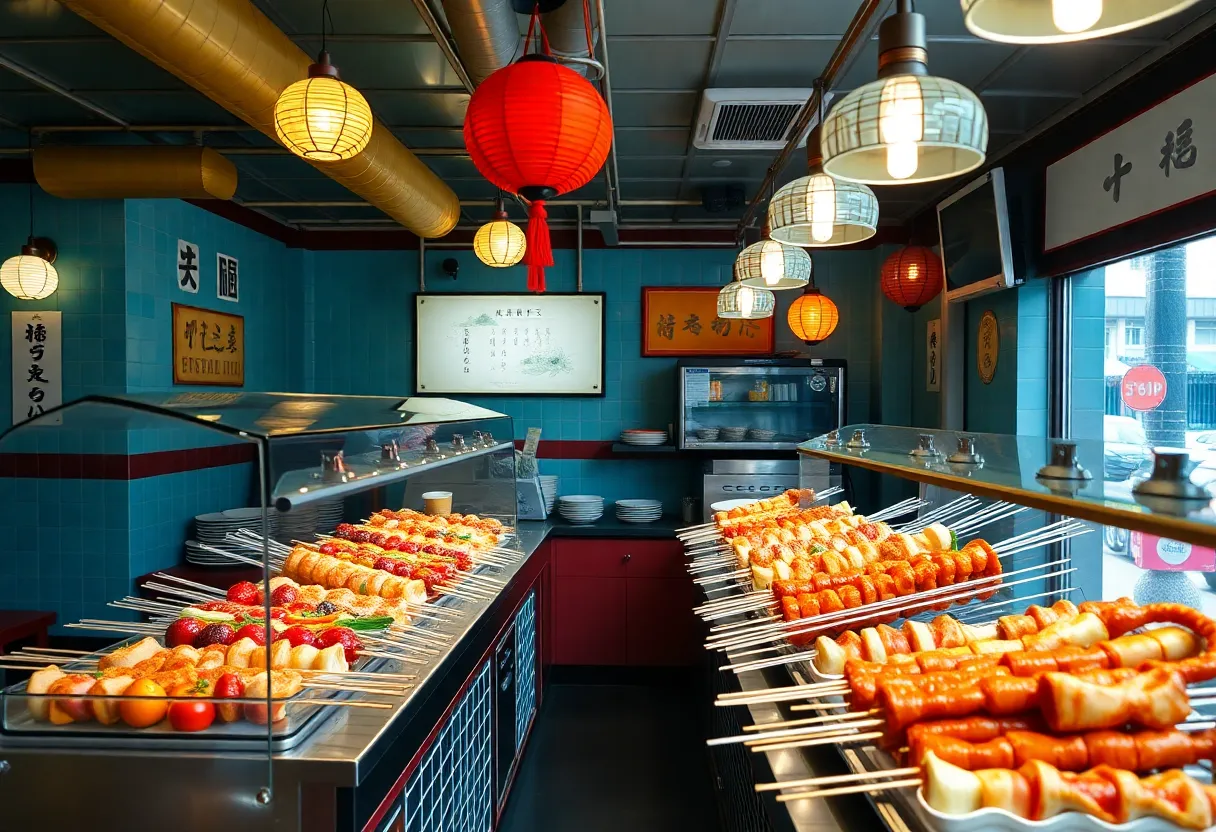 Interior view of Chubby Skewers showcasing the skewer bar