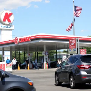 Circle K gas station promoting Fuel Day discounts during Memorial Day weekend