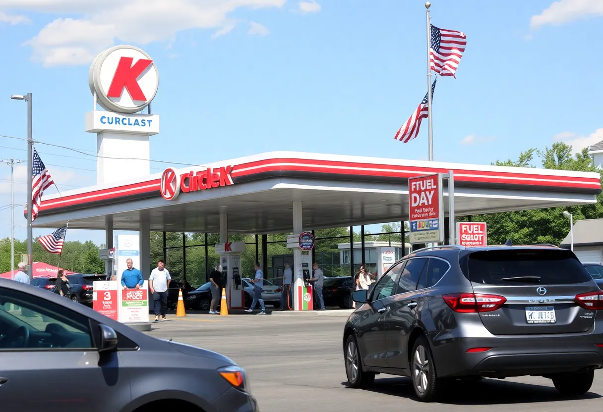 Circle K gas station promoting Fuel Day discounts during Memorial Day weekend