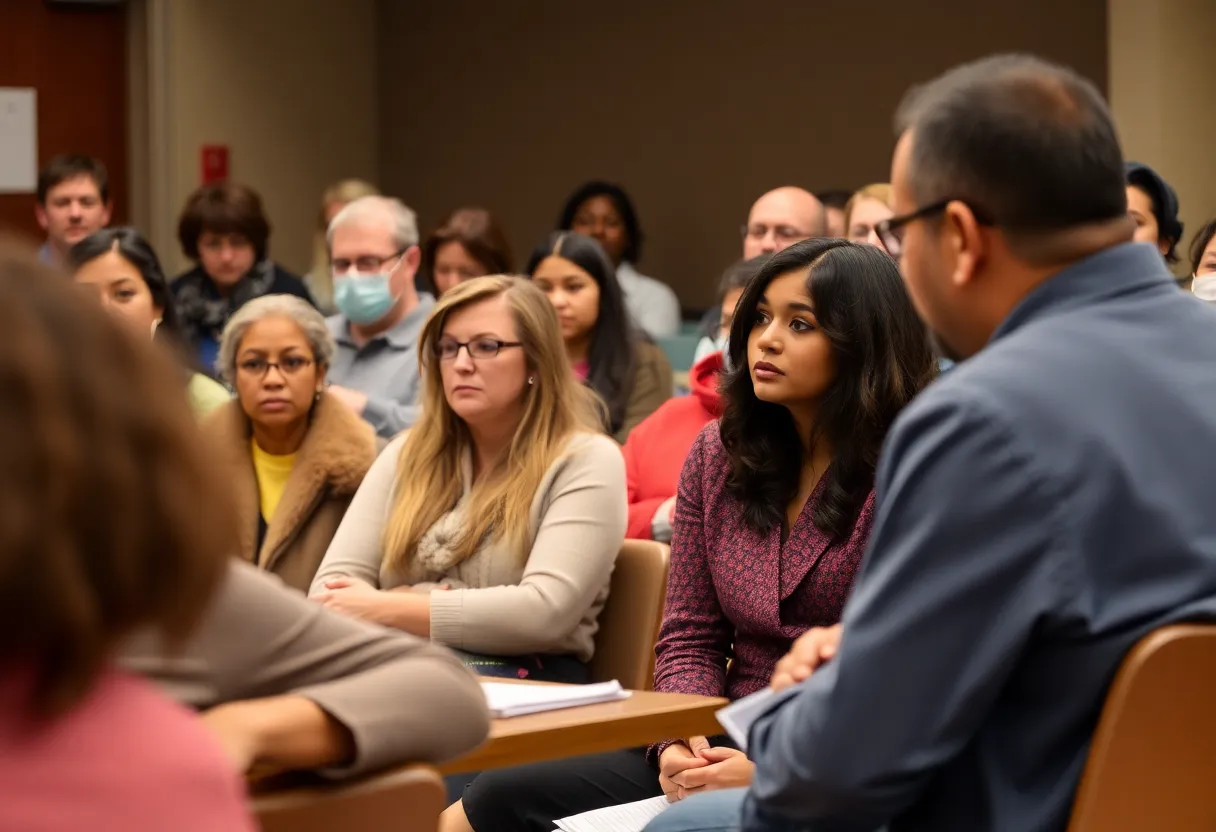 Parents and educators discussing school closures