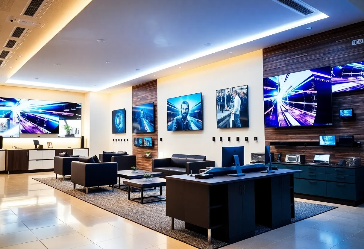 Showroom of Daisy Technology Company showcasing smart home solutions.