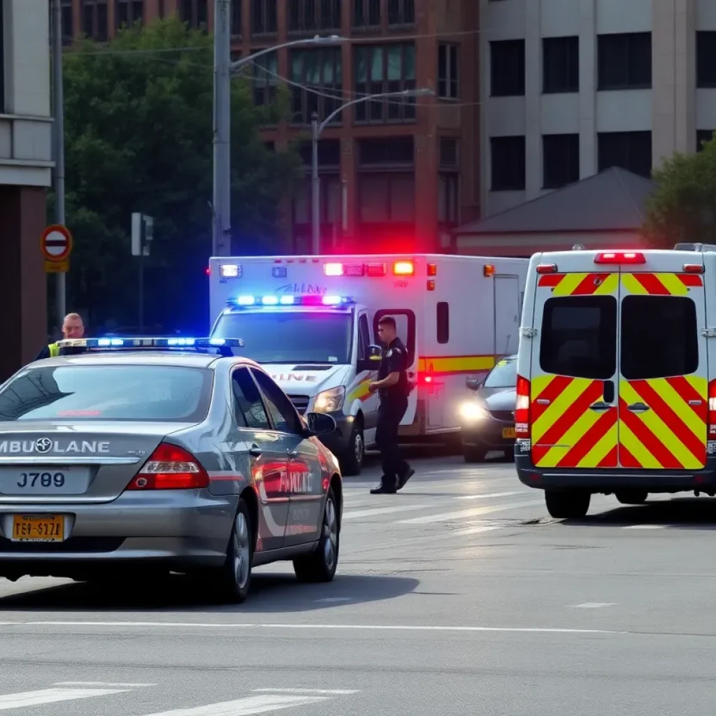 Emergency responders at a car accident scene in Phoenix