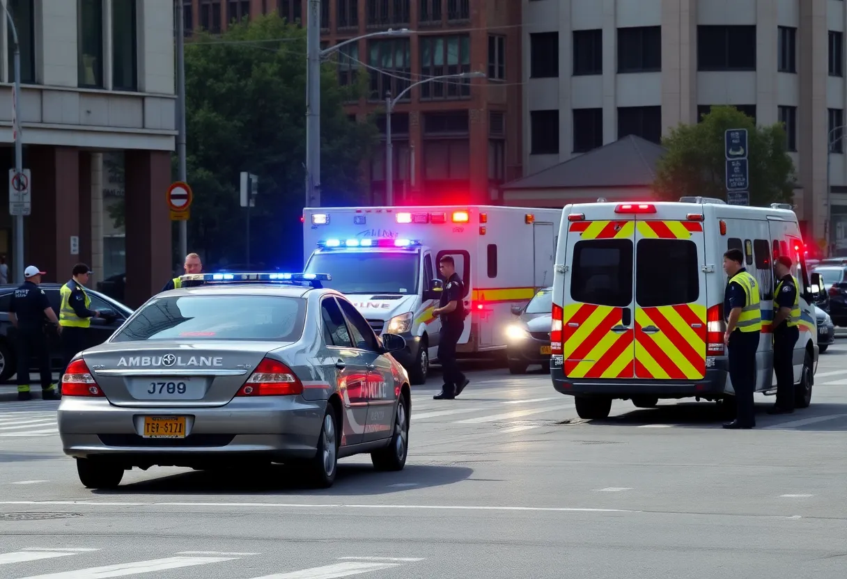 Emergency responders at a car accident scene in Phoenix
