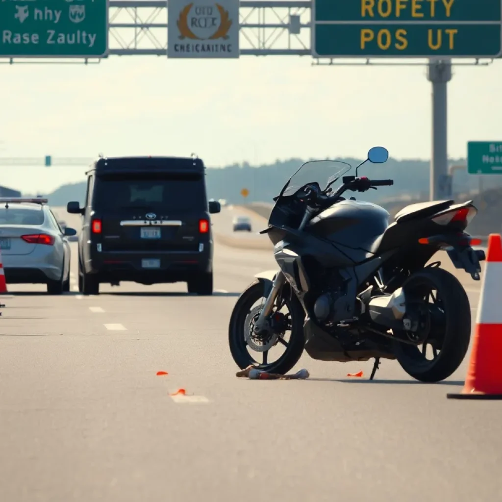 Scene of fatal motorcycle crash on Interstate 10 in Phoenix