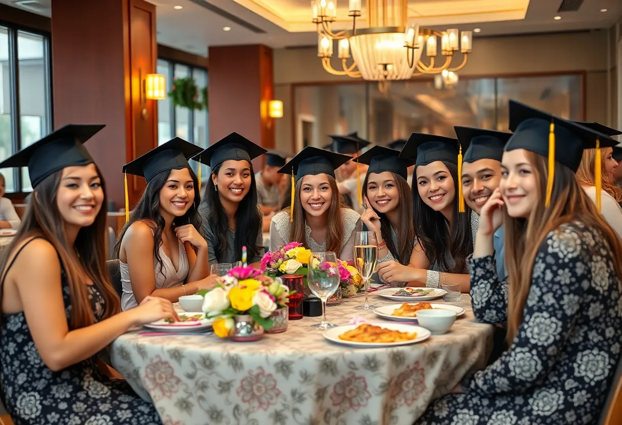 Graduation celebration at a stylish restaurant in Arizona