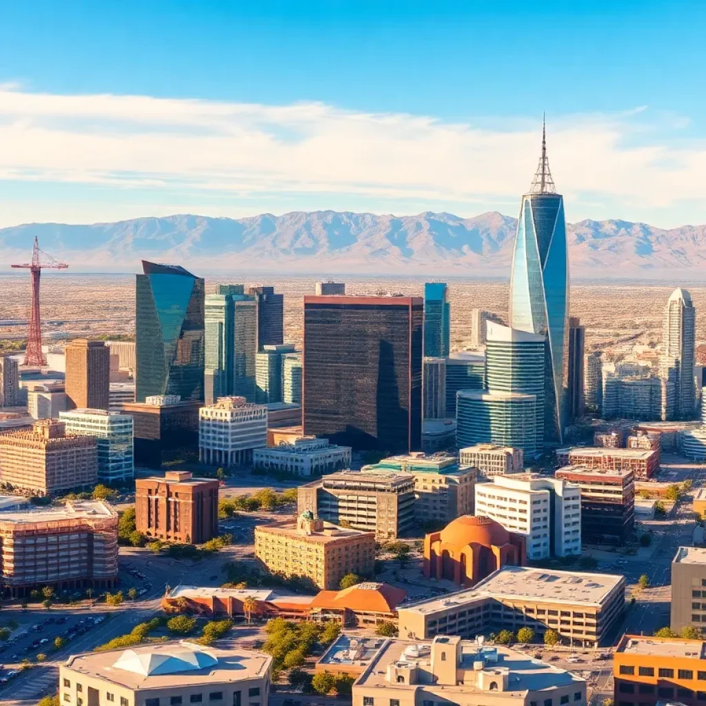 Skyline of Greater Phoenix representing economic growth.