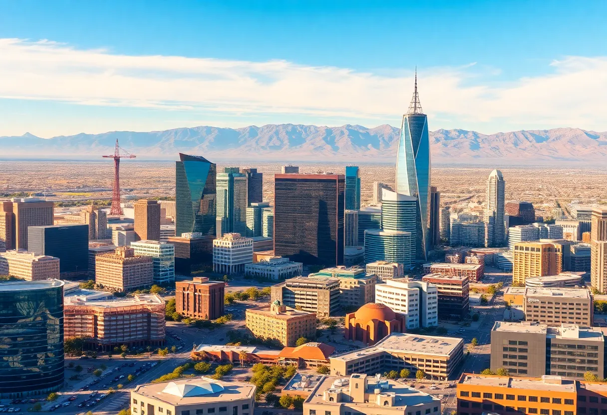 Skyline of Greater Phoenix representing economic growth.