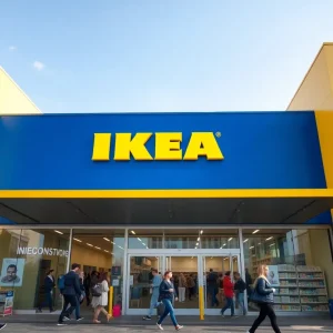 Exterior view of the new IKEA store in Phoenix, Arizona
