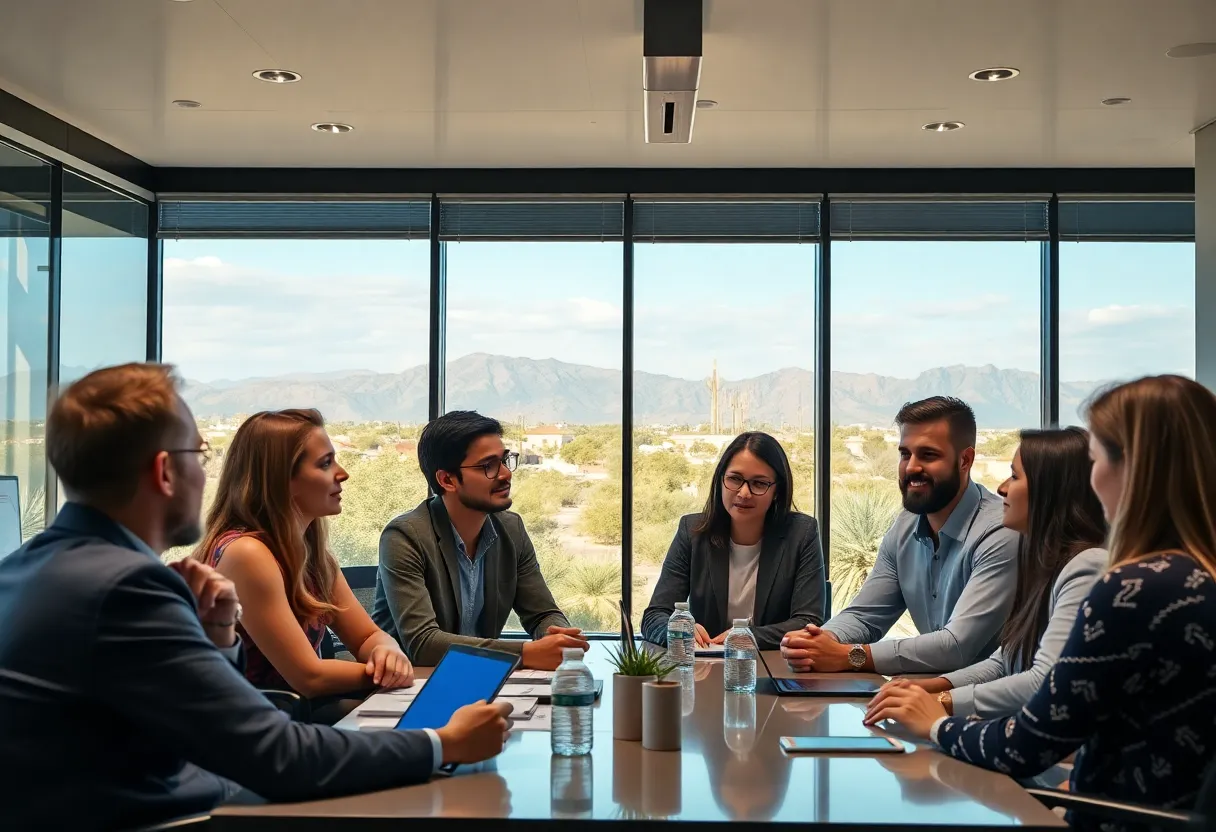 Entrepreneurs discussing mental health technology in Phoenix