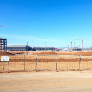 Construction site of KORE Power's halted KOREPlex battery manufacturing plant