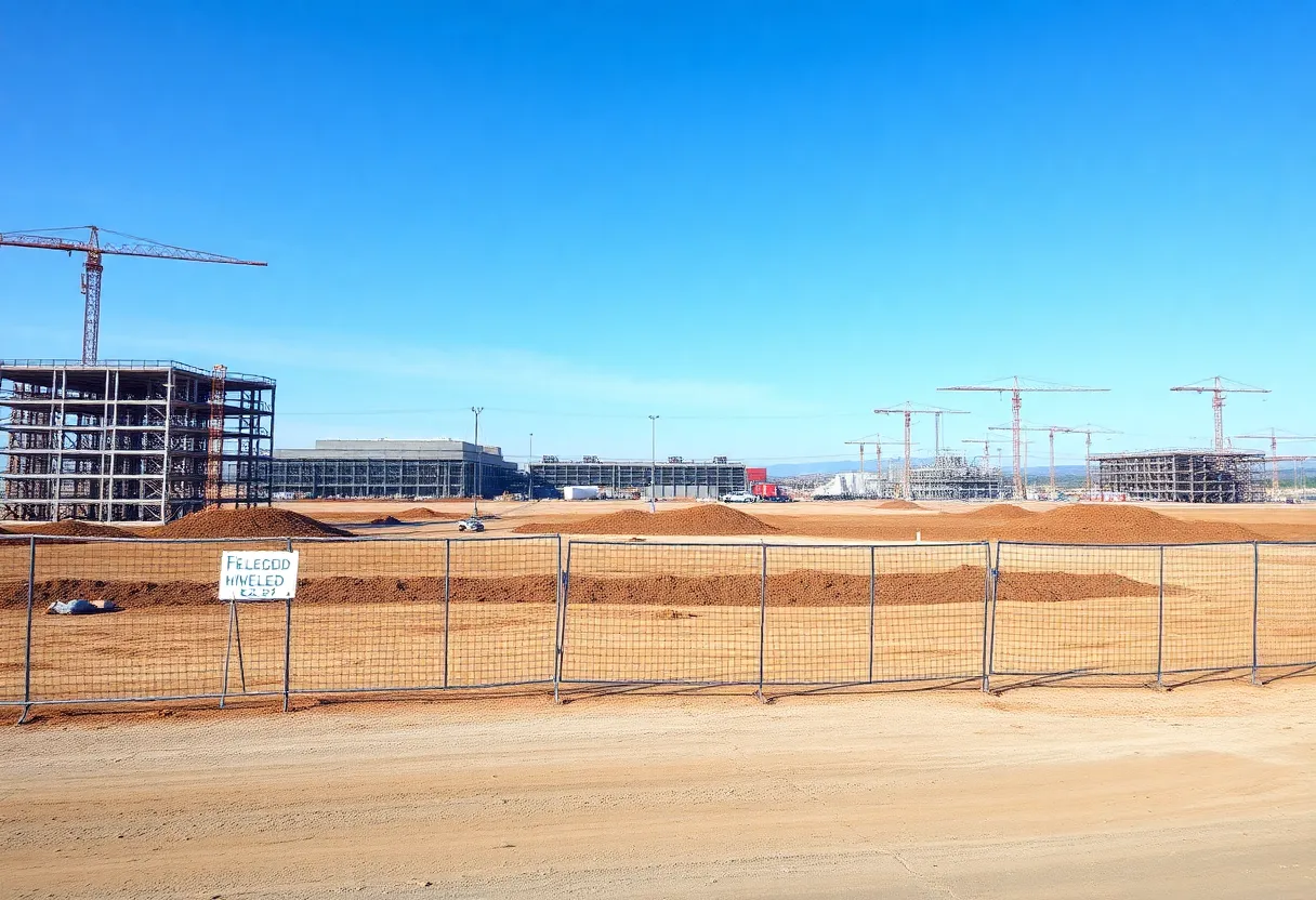 Construction site of KORE Power's halted KOREPlex battery manufacturing plant