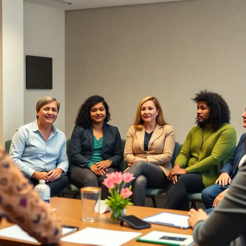 Group discussing leadership within the deaf community