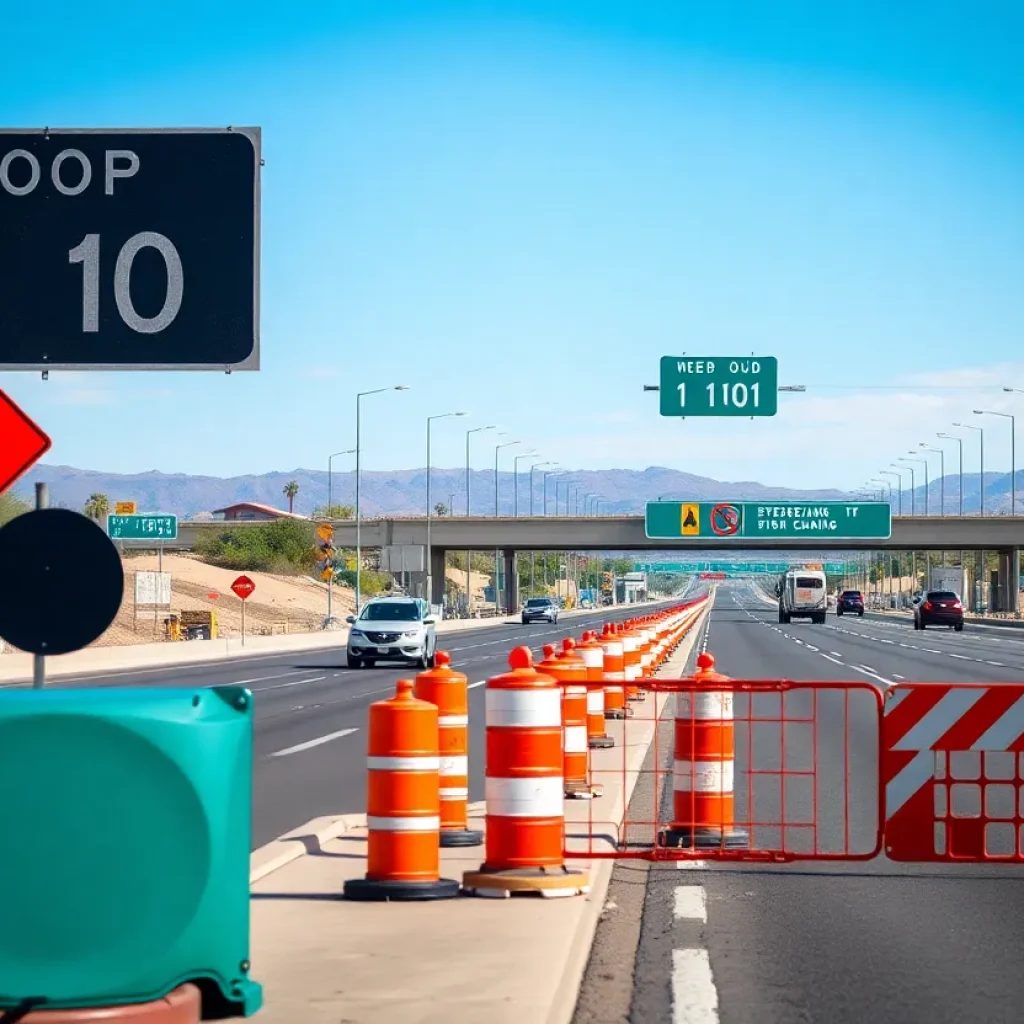 Construction on Loop 101 in Phoenix, Arizona