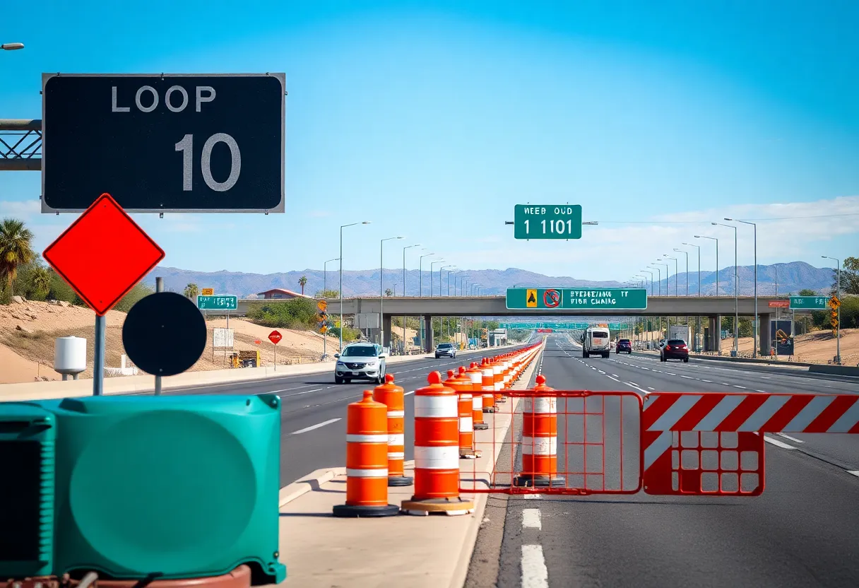 Construction on Loop 101 in Phoenix, Arizona