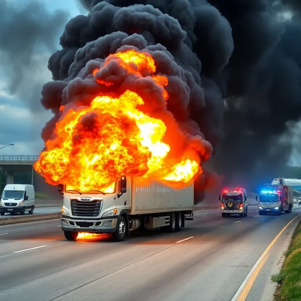 Truck fire on Loop 101 Freeway near Cave Creek Road