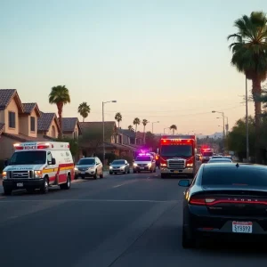 Emergency vehicles at the scene of a tragic incident in Phoenix