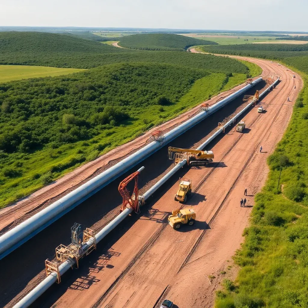 Construction site of a natural gas pipeline in New York