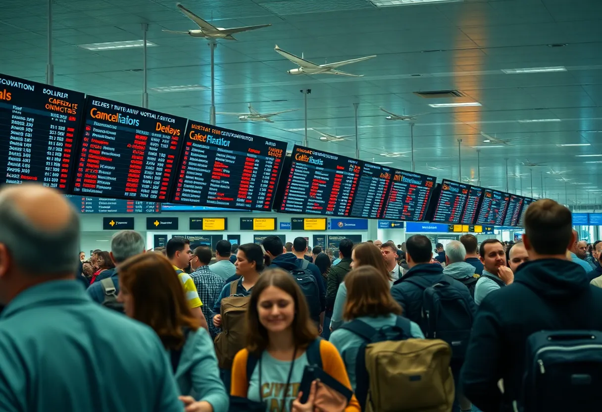 Passengers experiencing delays at Newark Liberty International Airport