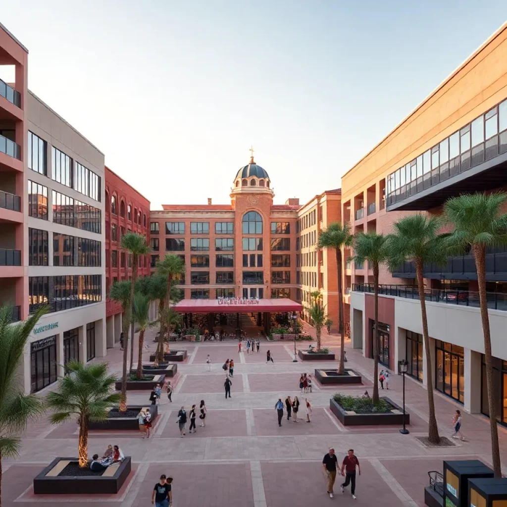 The transformed Park Central Mall showcasing modern mixed-use spaces.