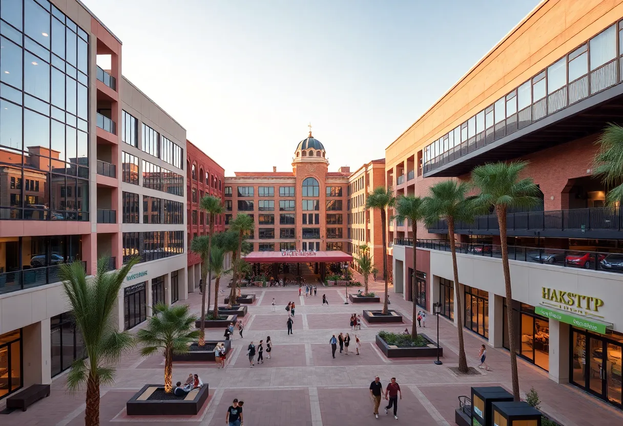 The transformed Park Central Mall showcasing modern mixed-use spaces.