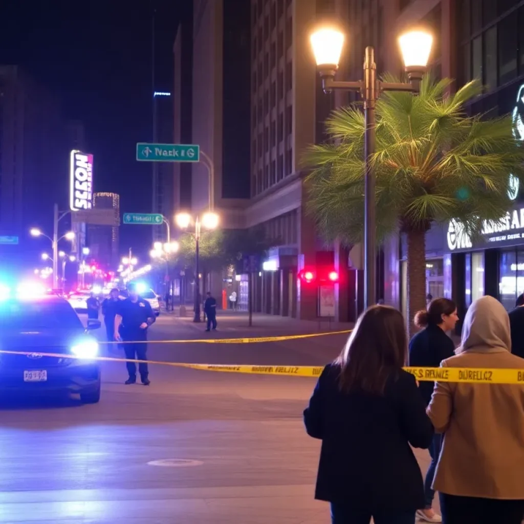 Police presence at a shooting scene in downtown Phoenix