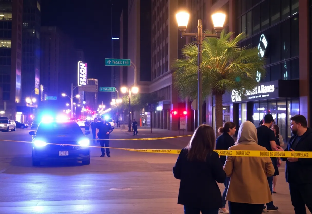 Police presence at a shooting scene in downtown Phoenix