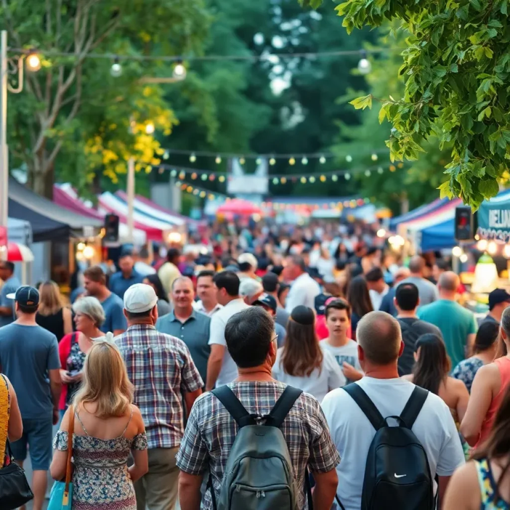 Community enjoying a vibrant event in Phoenix with music and food