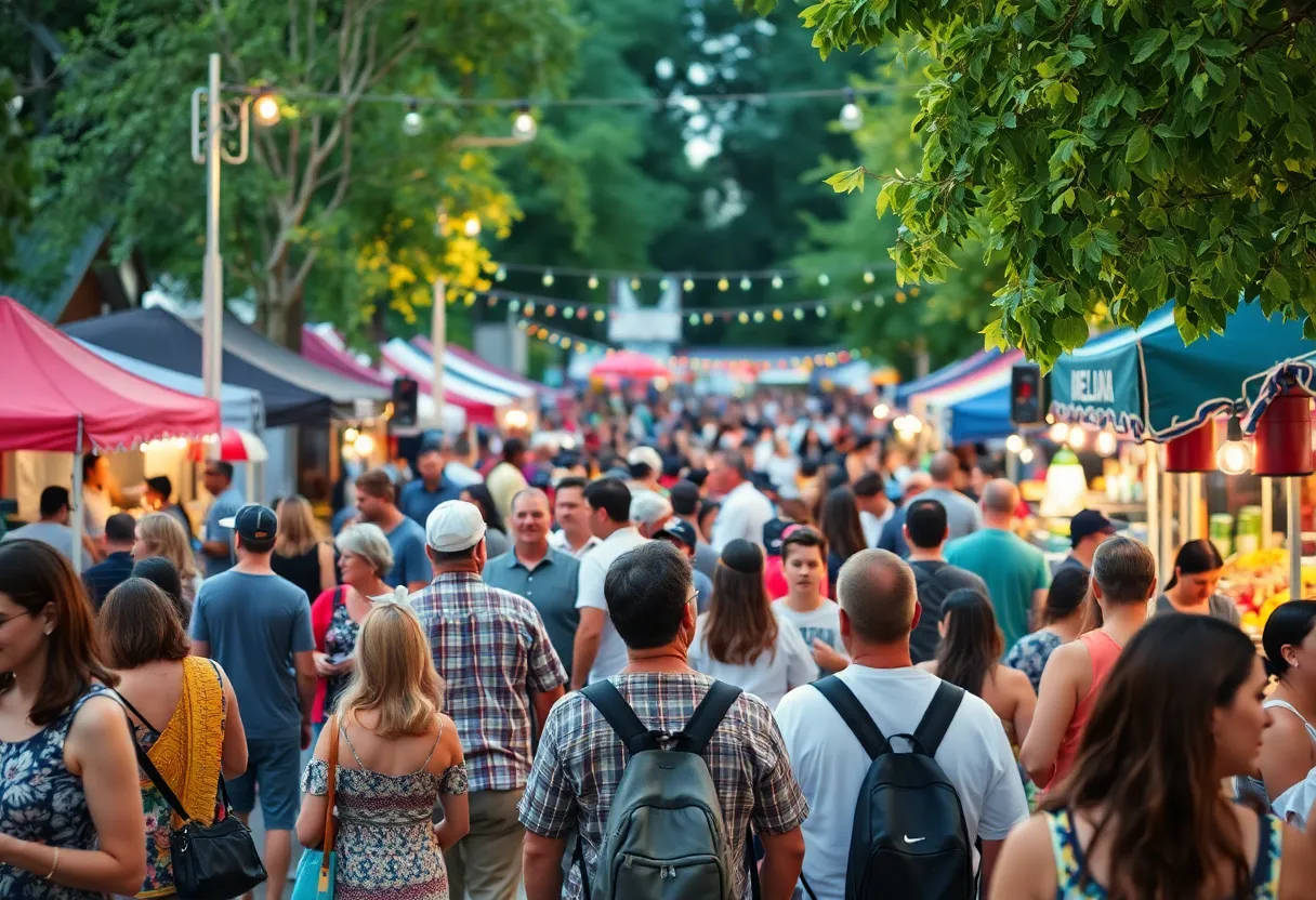 Community enjoying a vibrant event in Phoenix with music and food