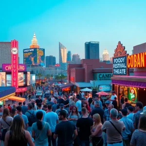 A vibrant collage representing different events in Phoenix, including wrestling, comedy, and food festivals.
