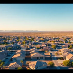 Aerial view of Phoenix showing a variety of residential homes and buildings