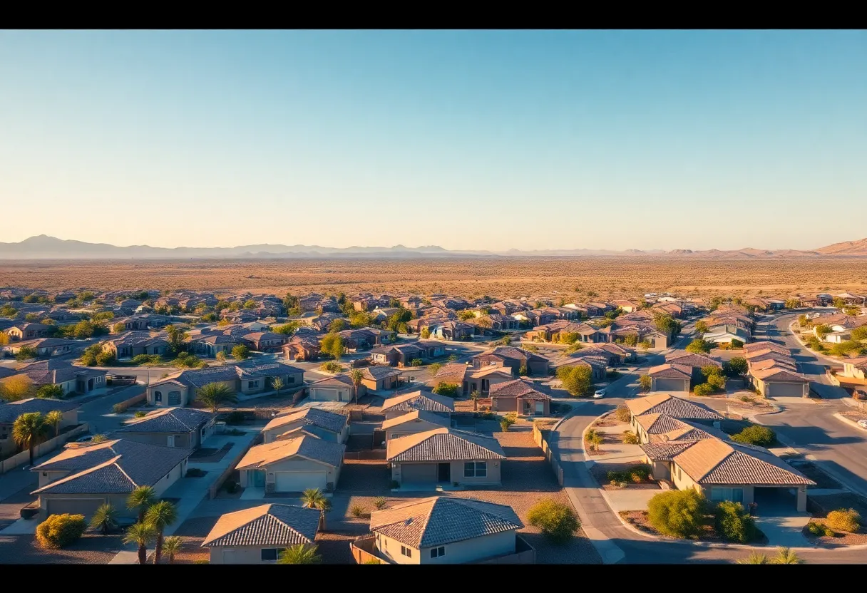 Aerial view of Phoenix showing a variety of residential homes and buildings