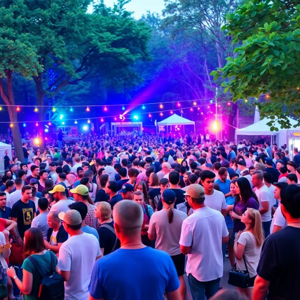 Crowds enjoying a live music festival in Phoenix, May 2023