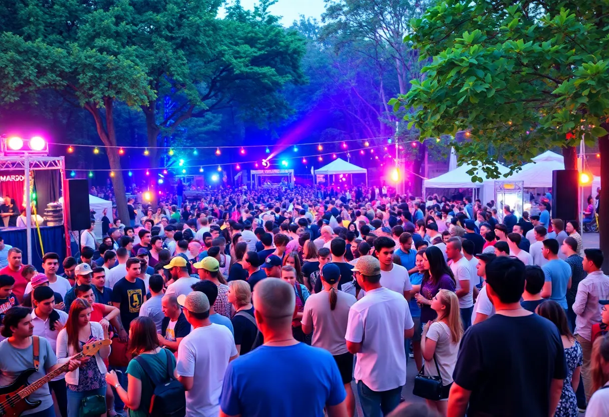 Crowds enjoying a live music festival in Phoenix, May 2023